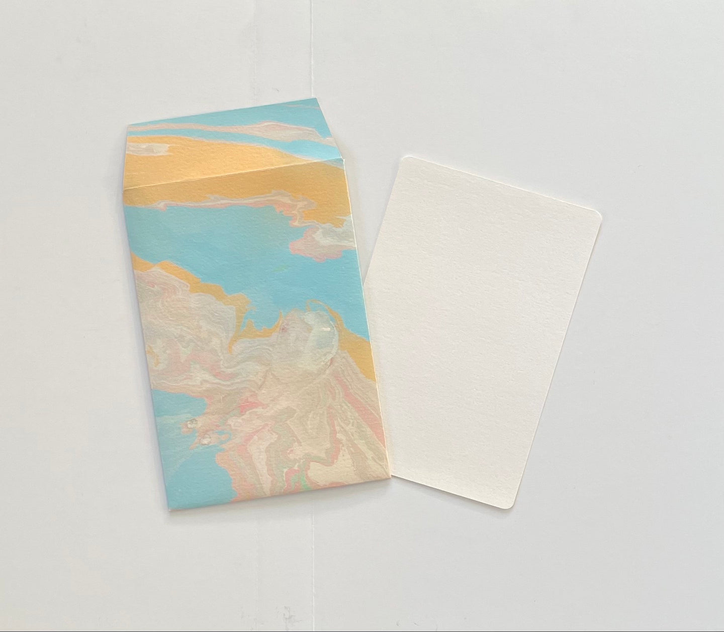 Blue/Cream/Orange Envelope & Note Paper