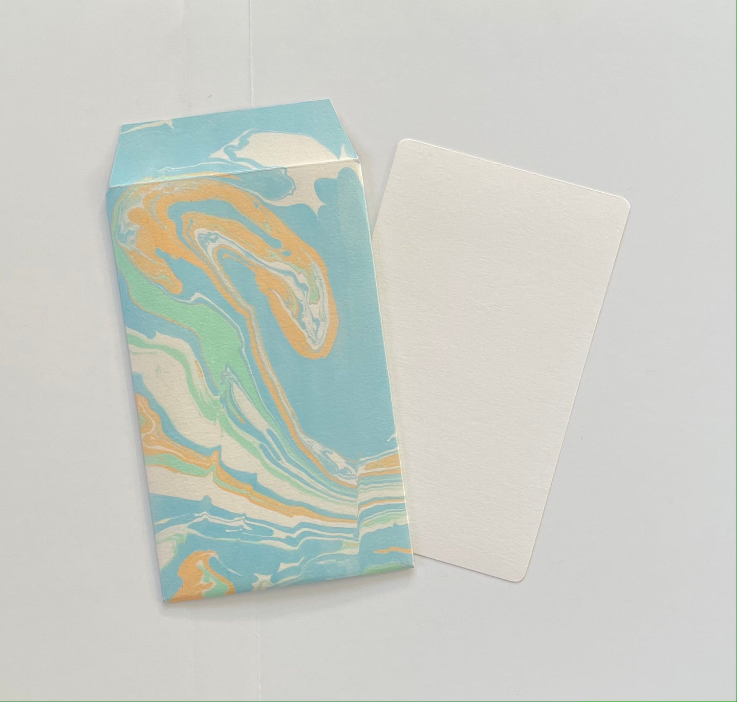 Blue/Cream/Green/Orange Envelope & Note Paper