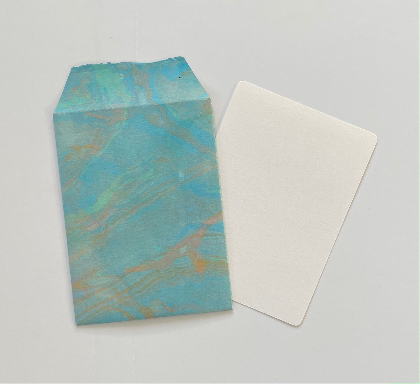 Turquoise/Green/Orange Envelope & Note Paper