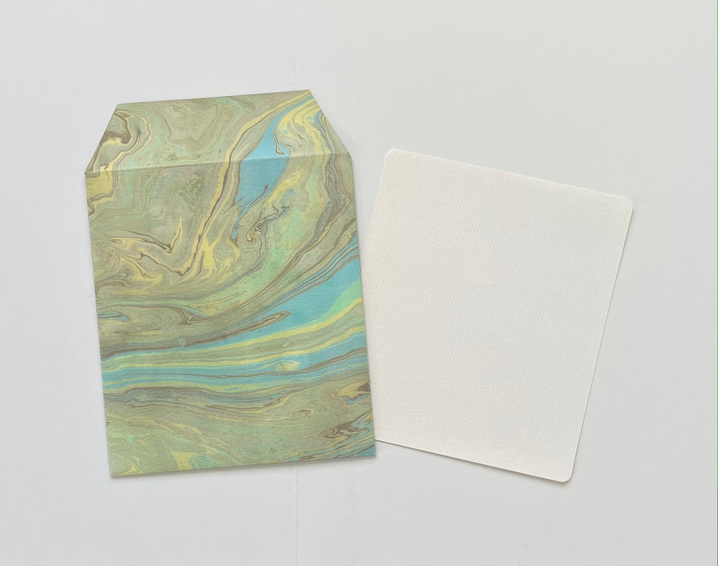 Yellow/Green/Blue Envelope & Note Paper