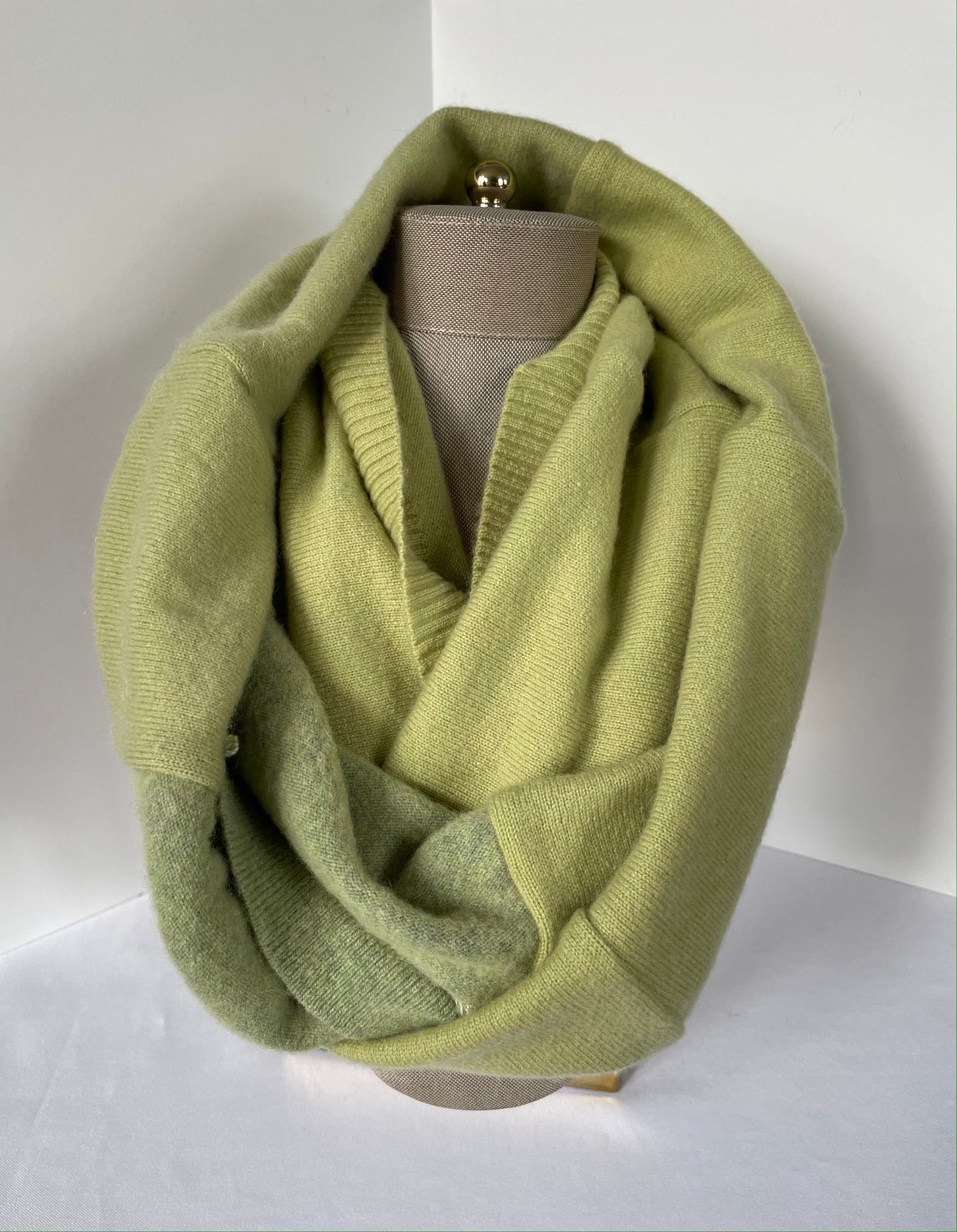 Pistachio Green Infinity Cashmere Scarf