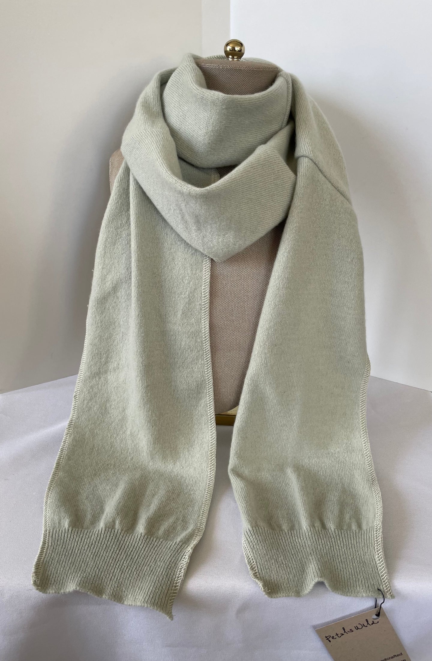 Mint Green Long Cashmere Scarf