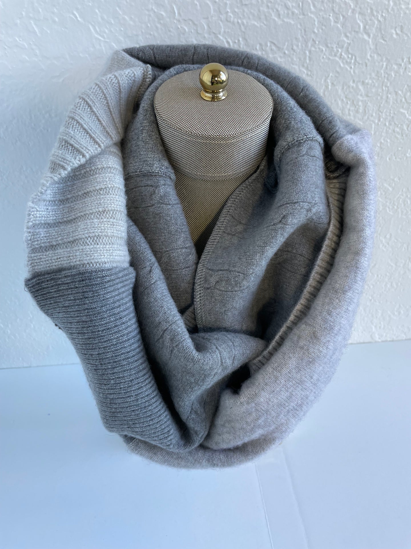 Gray Infinity Cashmere Scarf