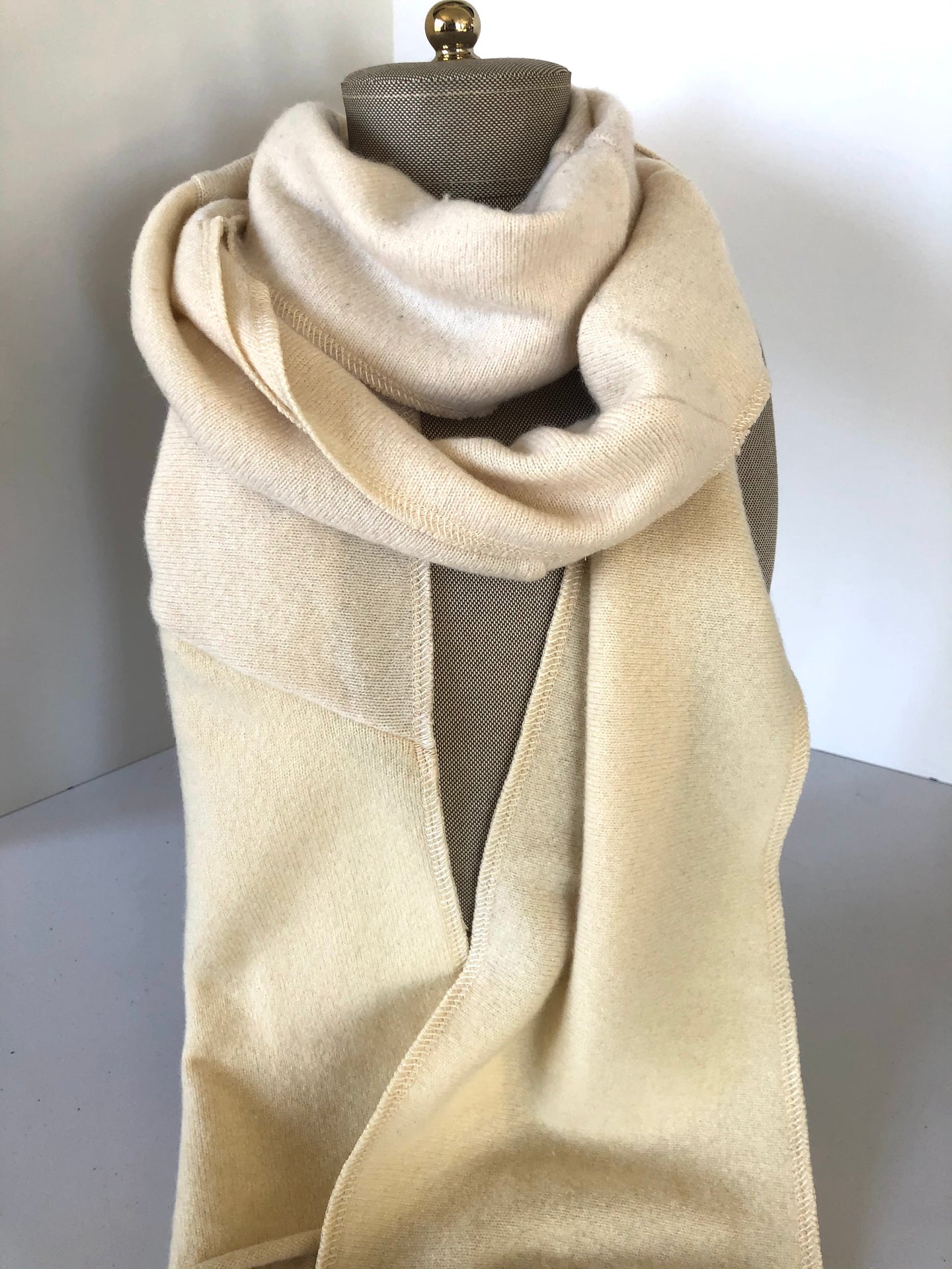 Creamy Lemon Long Cashmere Scarf