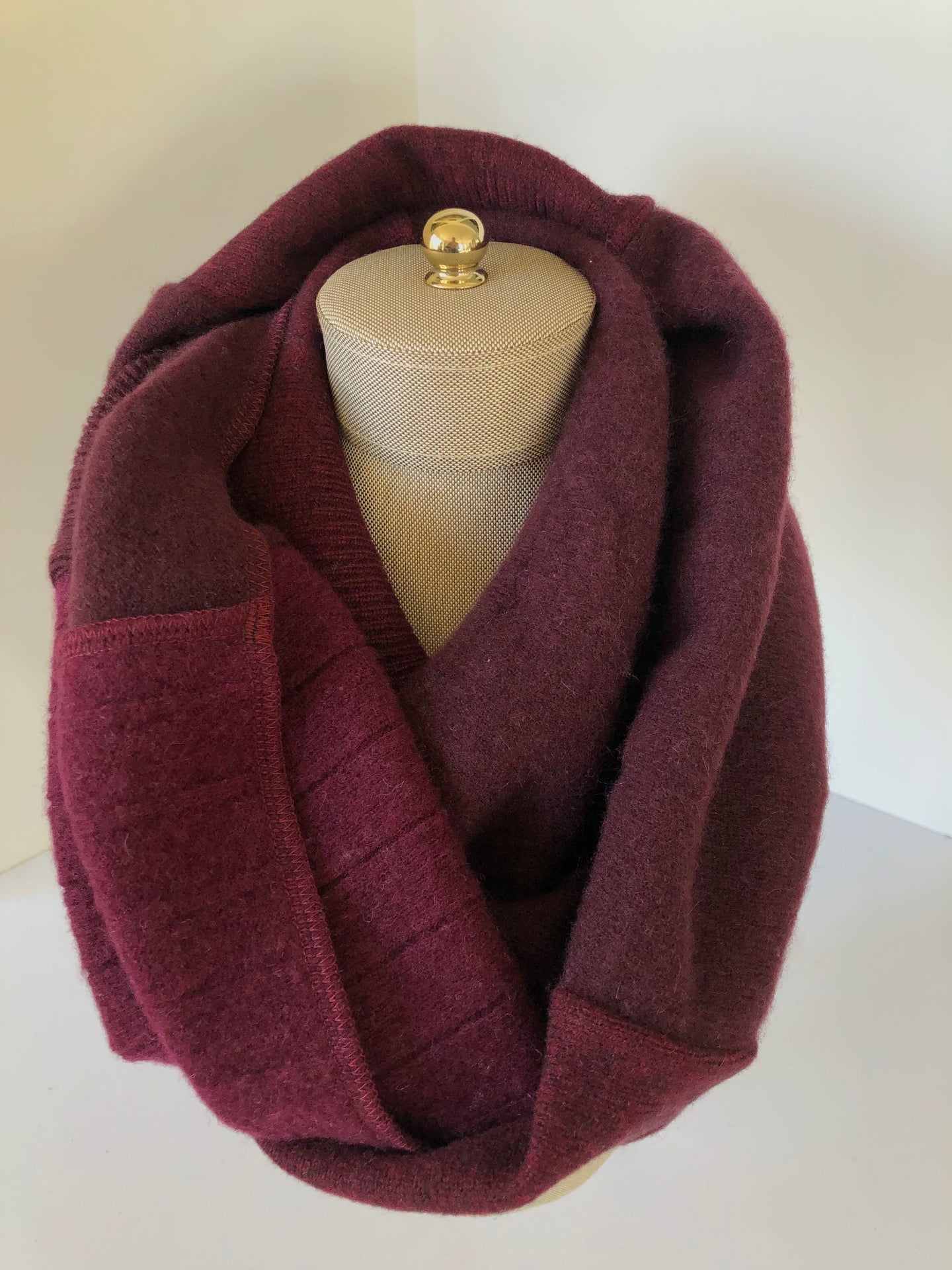 Maroon Infinity Cashmere Scarf