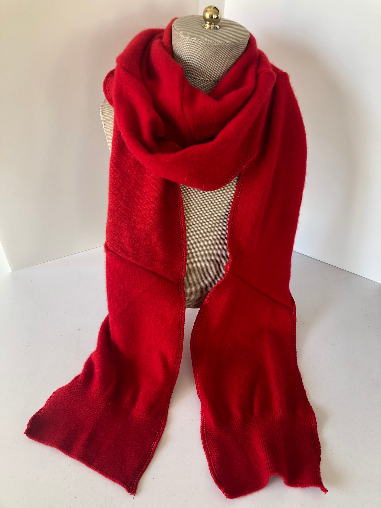 Red Long Cashmere Scarf